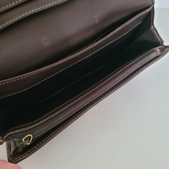 GUCCI Vintage Wallet Bifold Brown Designer Large Retro Clutch Suede - Picture 5 of 13